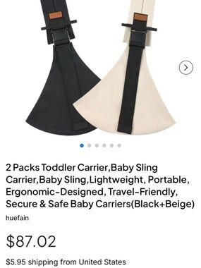 1 Toddler Sling Carrier in Black